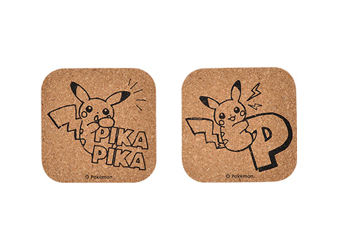 コルクコースター2枚セット Pikachu living & dining　450円（★）