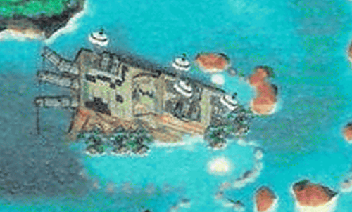 「すてられぶね」というのは、マップの左下の海にある船のことですが、GBA「ポケモン ルビー サファイア」では、上の画像のような状態