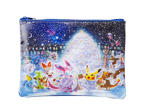 スパンコール入りフラットポーチ pokemon Frosty Christmas　1,500円（★）