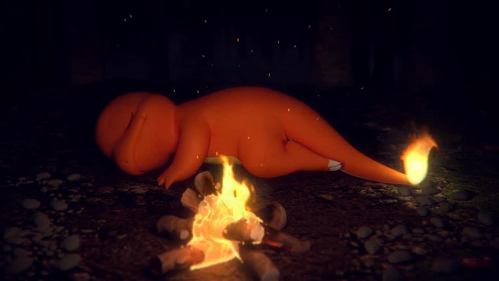 この動画は、「ASMR・焚き火音 ヒトカゲといっしょ」というタイトルになっています