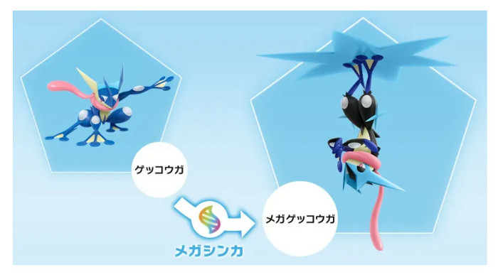 新たなメガシンカポケモンは、メガゲッコウガ、メガマフォクシー、メガブリガロンです