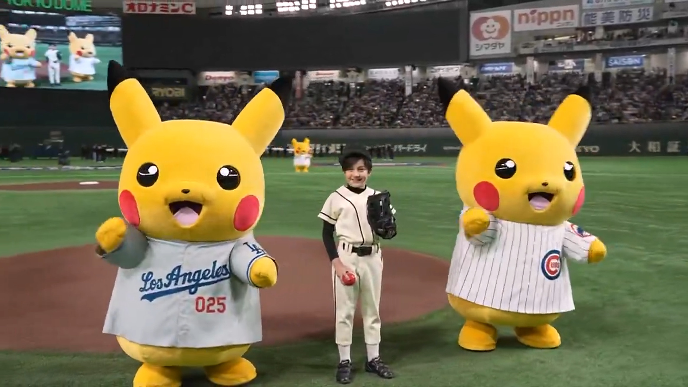 ポケモン公式、大谷とガブリアス同じネタをMLB開幕戦。ピカチュウ一致